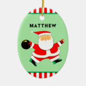 Bowling Kerstman Keramisch Ornament (Voorkant)