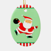 Bowling Kerstman Keramisch Ornament (Achterkant)