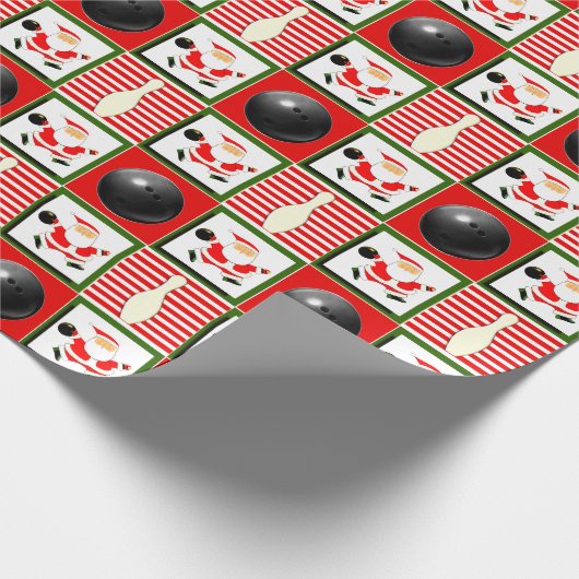 Bowling Kerstmis Cadeaupapier (Hoek)