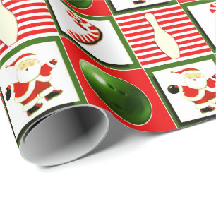 Bowling Kerstmis Cadeaupapier