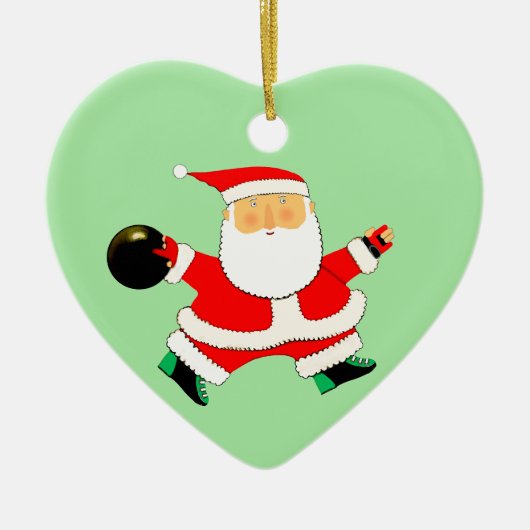 Bowling Kerstmis Collectible Keramisch Ornament (Voorkant)