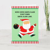 Bowling Kerstmis Feestdagen Kaart (Voorkant)