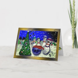 Bowling Kerstmis Feestdagen Kaart