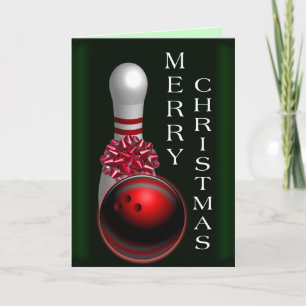 Bowling Kerstmis Feestdagen Kaart