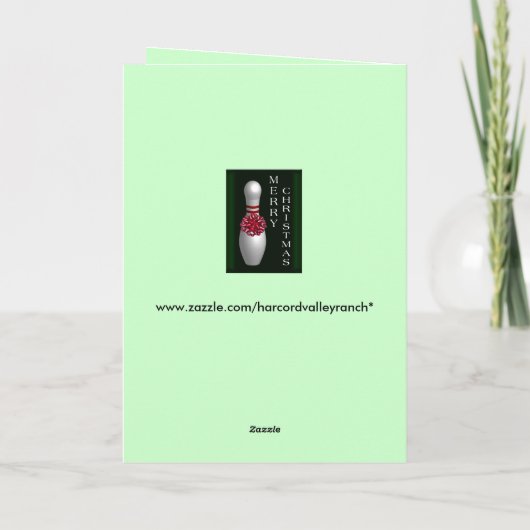 Bowling Kerstmis Feestdagen Kaart (Achterkant)