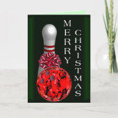 Bowling Kerstmis Feestdagen Kaart (Voorkant)