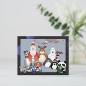 Bowling Kerstmis Feestdagenkaart (Staand voorkant)