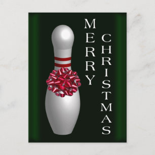 Bowling Kerstmis Feestdagenkaart