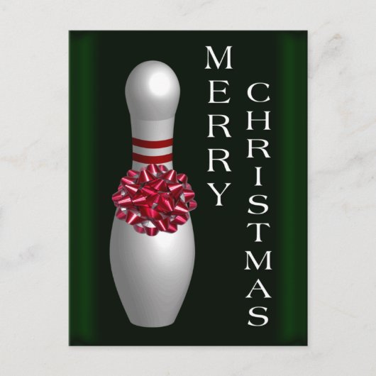 Bowling Kerstmis Feestdagenkaart (Voorkant)