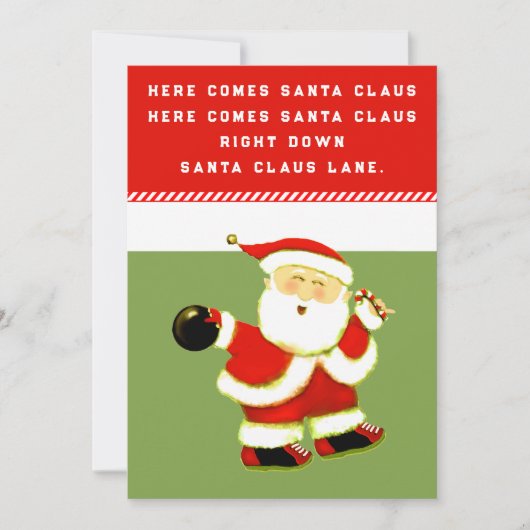 Bowling Kerstmis Feestdagenkaart (Voorkant)