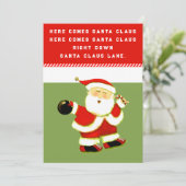 Bowling Kerstmis Feestdagenkaart (Staand voorkant)