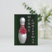 Bowling Kerstmis Feestdagenkaart (Staand voorkant)