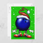 Bowling Kerstmis Feestdagenkaart (Voorkant / Achterkant)