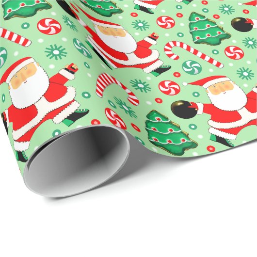 Bowling Kerstmis Kadoverpakkings Papier (Rol Hoek)