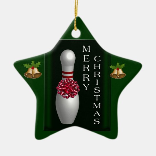 Bowling Kerstmis Keramisch Ornament (Voorkant)