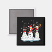 Bowling Kerstmis Pajama Lights Reindeer Santa Fun Magneet (Voorkant / Achterkant)