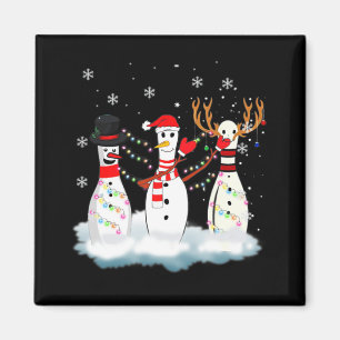 Bowling Kerstmis Pajama Lights Reindeer Santa Fun Magneet