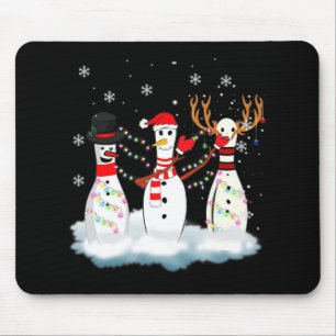 Bowling Kerstmis Pajama Lights Reindeer Santa Fun Muismat