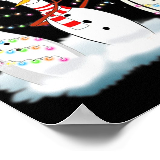 Bowling Kerstmis Pajama Lights Reindeer Santa Fun Poster (Hoek)