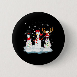 Bowling Kerstmis Pajama Lights Reindeer Santa Fun Ronde Button 5,7 Cm