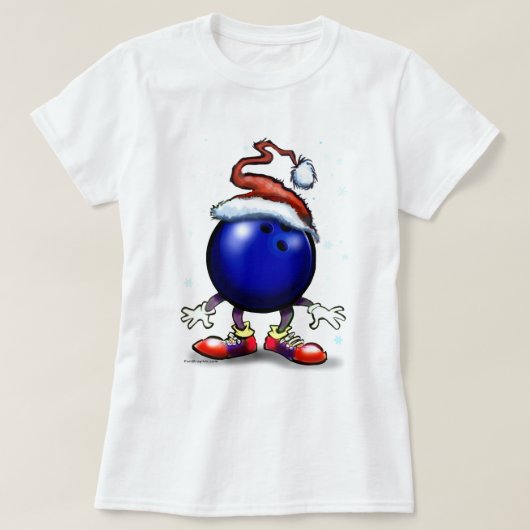 Bowling Kerstmis T-shirt (Design voorkant)