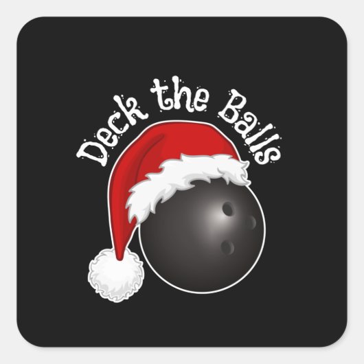 Bowling-kerstshirt, bowlliefhebbers xmas vierkante sticker (Voorkant)