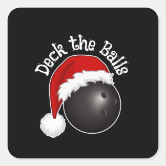 Bowling-kerstshirt, bowlliefhebbers xmas vierkante sticker