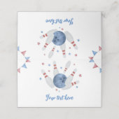 Bowling Kids Verjaardag Feest Eten Tent Place Card Plaatskaartje (Buitenkant ongevouwen)