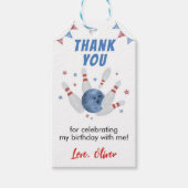 Bowling Kids Verjaardagsfeest Dank u Cadeau Labels Cadeaulabel (Voorkant)