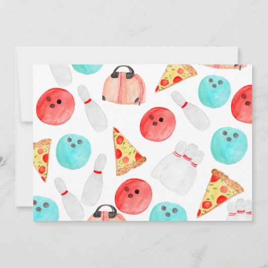 Bowling kind verjaardagsfeestje foto Uitnodiging (Achterkant)