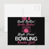 Bowling Kinda Girl Funny Girl Daughter Bowler Briefkaart (Voorkant / Achterkant)