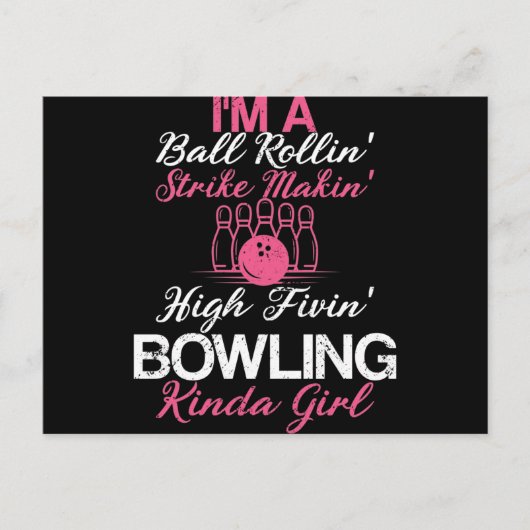 Bowling Kinda Girl Funny Girl Daughter Bowler Briefkaart (Voorkant)