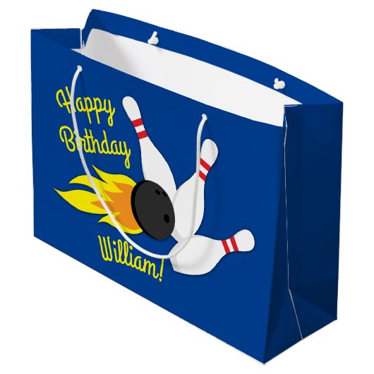 Bowling kinderen Birthday Cute Sports Groot Cadeauzakje (Achterkant Gekanteld)