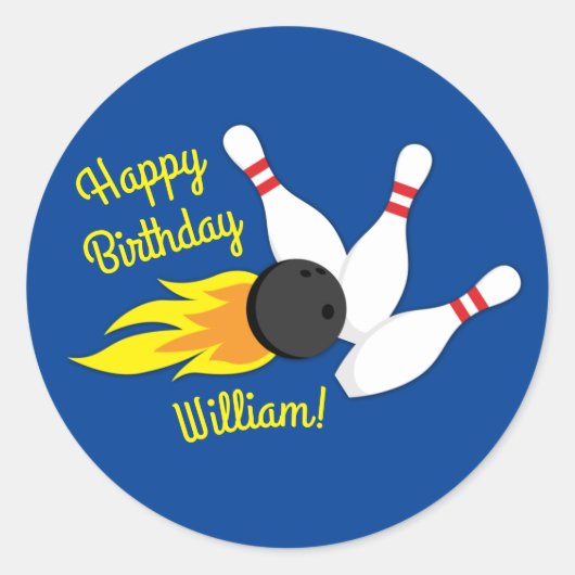 Bowling kinderen Birthday Cute Sports Ronde Sticker (Voorkant)