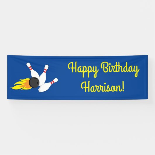 Bowling kinderen Birthday Cute Sports Spandoek (Horizontaal)