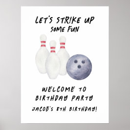 Bowling Kinderverjaardagsfeestje Poster