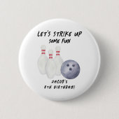 Bowling Kinderverjaardagsfeestje Ronde Button 5,7 Cm (Voorkant)