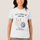 Bowling Kinderverjaardagsfeestje Tri-Blend Shirt (Voorkant)