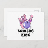 Bowling King Childrens Birthday Party Briefkaart (Voorkant / Achterkant)