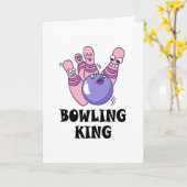 Bowling King Childrens Birthday Party Kaart (Gele Bloem)