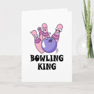 Bowling King Childrens Birthday Party Kaart