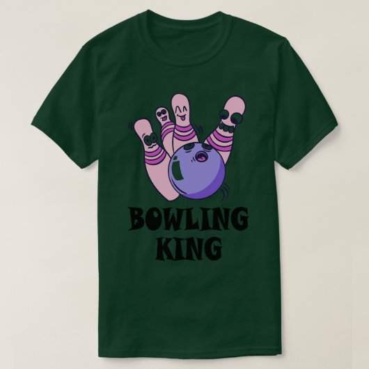 Bowling King Childrens Birthday Party T-shirt (Design voorkant)