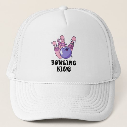 Bowling King Childrens Birthday Party Trucker Pet (Voorkant)