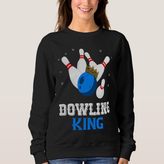 Bowling King Crown Bowler Bowling Team Strike Bowl Trui (Voorkant)