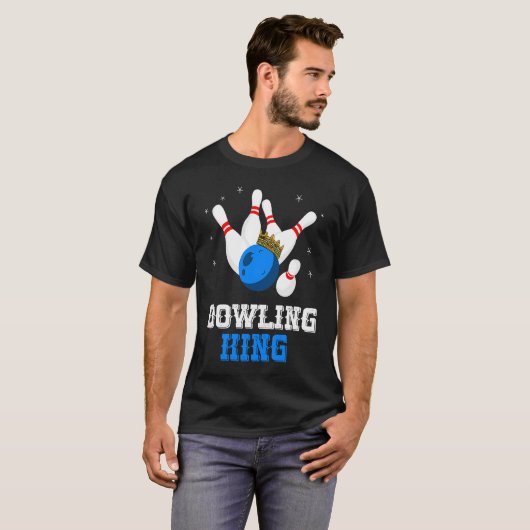 Bowling King Crown Bowling Pin Strike Bowler Bowli T-shirt (Voorkant volledig)