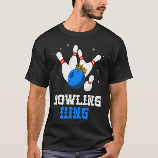 Bowling King Crown Bowling Pin Strike Bowler Bowli T-shirt (Voorkant)