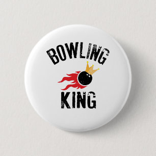 Bowling King-kaart voor Bowlers Ronde Button 5,7 Cm