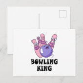 Bowling King Kinderverjaardagsfeestje Briefkaart (Voorkant / Achterkant)