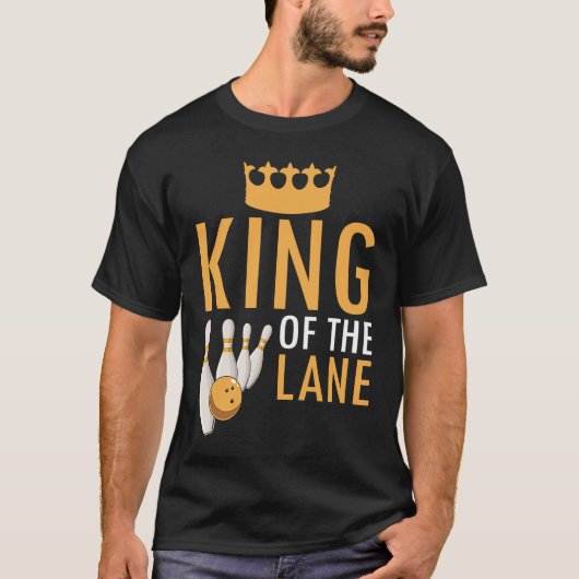 Bowling King Of The Lane Boy Men Player Bowler Fan T-shirt (Voorkant)