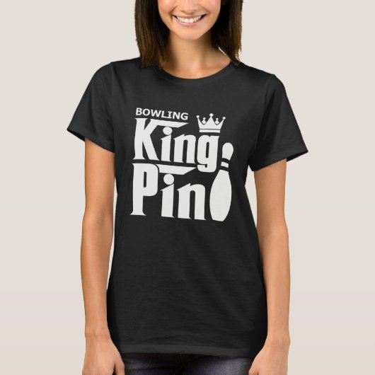 Bowling King Pin Bowler League Parodie T-shirt (Voorkant)